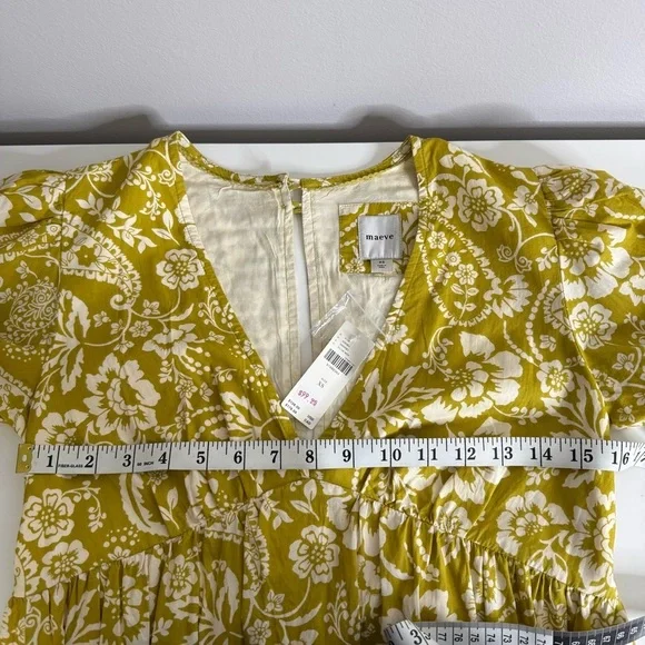 Maeve Anthropologie Floral Long sleeve ruffle dress XS NWT - Picture 11 of 11
